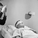 Roger Corman lines up a shot on the set of X: The Man With The X-Ray Eyes, 1963.